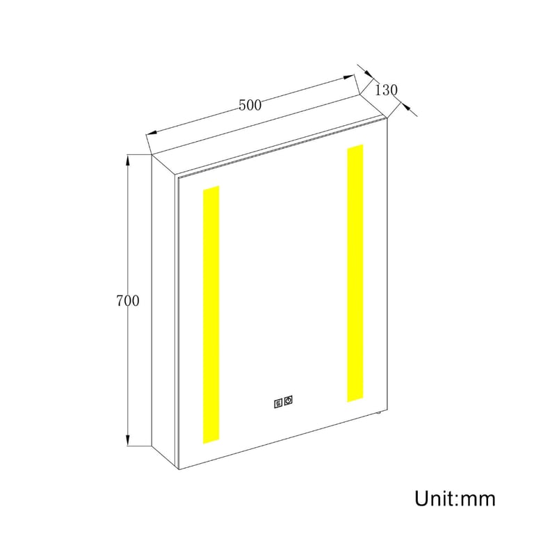 New Led Cabinet Bathroom Mirror + Demister and Shaver Socket 500 x 700mm RRP £170 Our Price £152