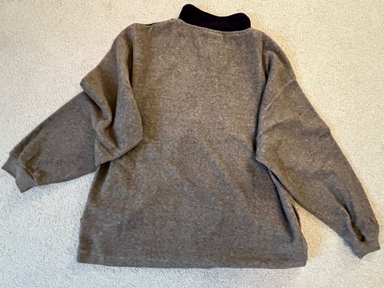 Men's James Cowan blue and grey fleece, zip front, medium-sized