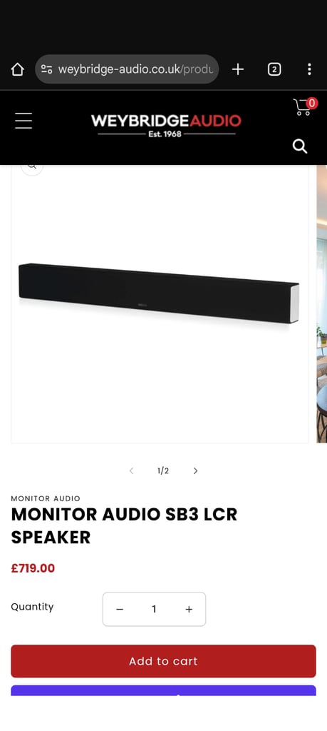 image for Monitor Audio SB-3 Passive Soundbar, 3 Channel LCR Speakers