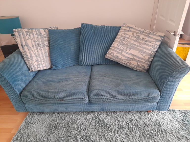 DFS SOFA , TEAL SOFA , FABRIC SOFA , GOOD CONDITION - BARGAIN!