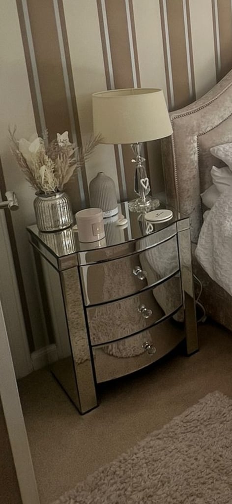 Mirrored bedside table for sale