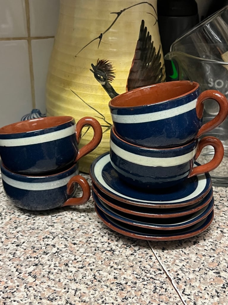 image for Habitat vintage cup and saucer set x 4 