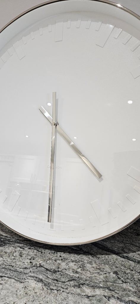 image for Karlsson white and chrome clock
