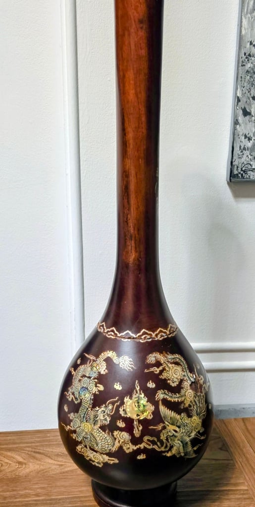 image for Old Chinese Wooden decorative vase