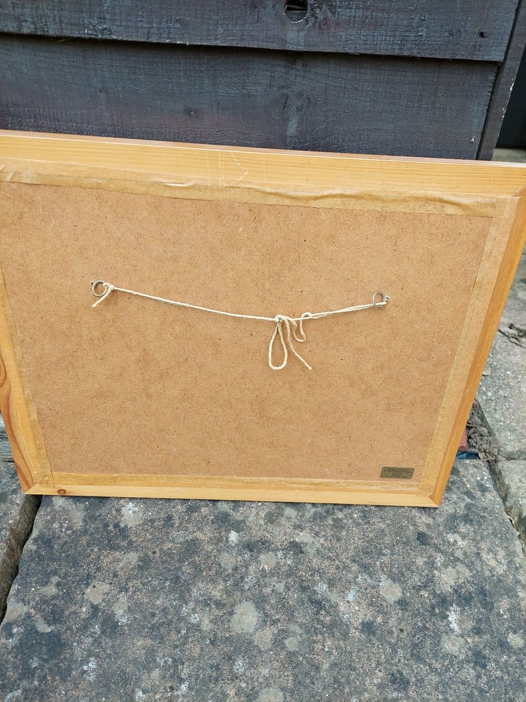 Wall art painting in wooden frame