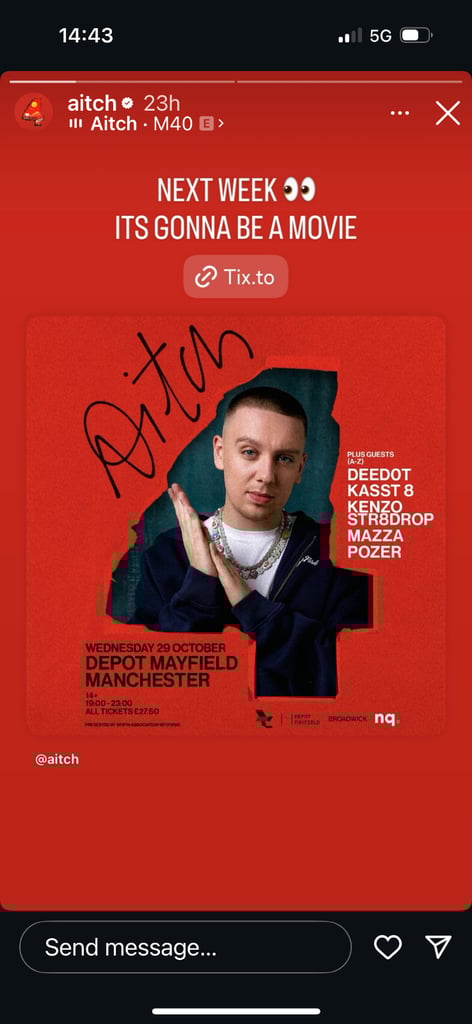 Aitch VIP Tickets x4