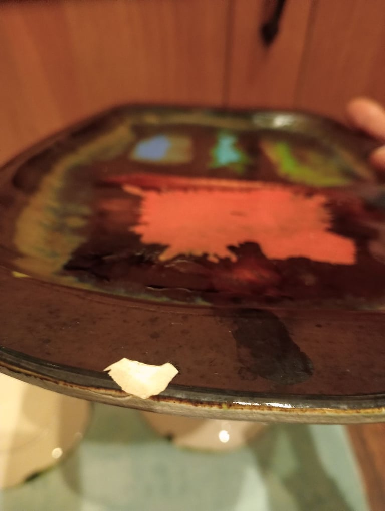 1960s / 1970s Newlyn pottery Eric Leaper Splash Plates 