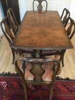 Queen Anne style Vintage Dining Table and 6 Chairs