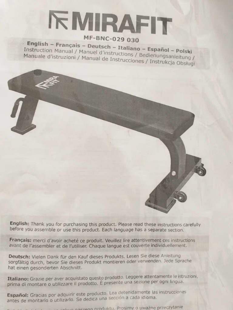 Mirafit Flat Powerlifting Flat Weight Bench 