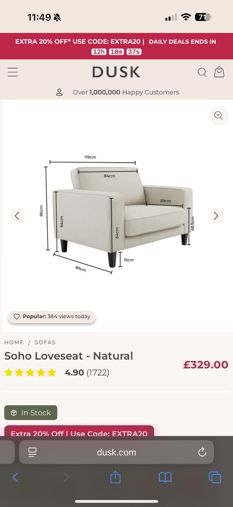2 seater sofa love chair 