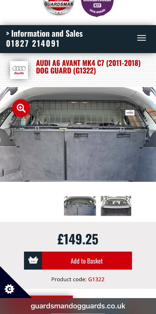 image for Audi A6 C7 C8 Dog guard