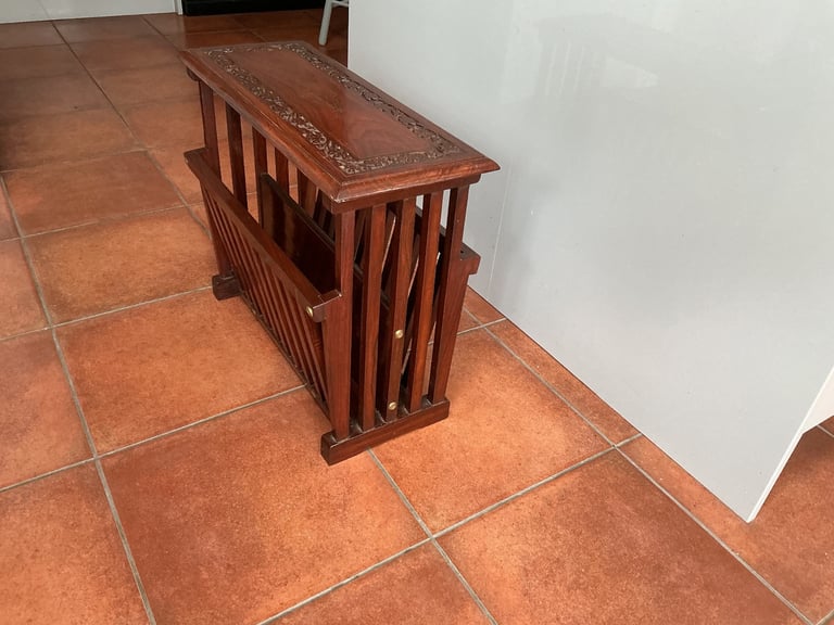 Mid century small table with storage