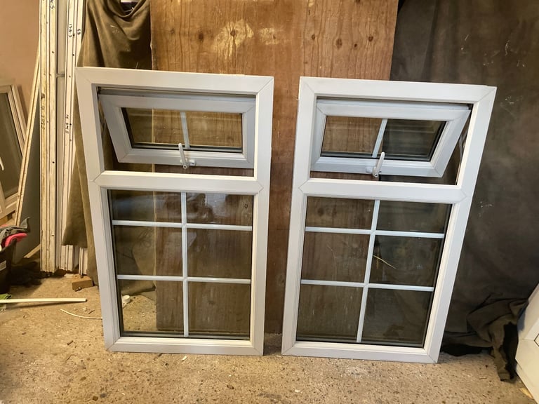 H 109 x W 63 cm - **1 LEFT** GEORGIAN UPVC DOUBLE GLAZED WINDOW - (REF: SJ457)