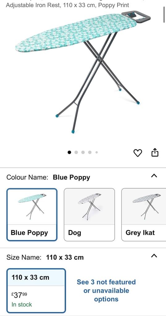 Beldray Poppy Print Ironing Board