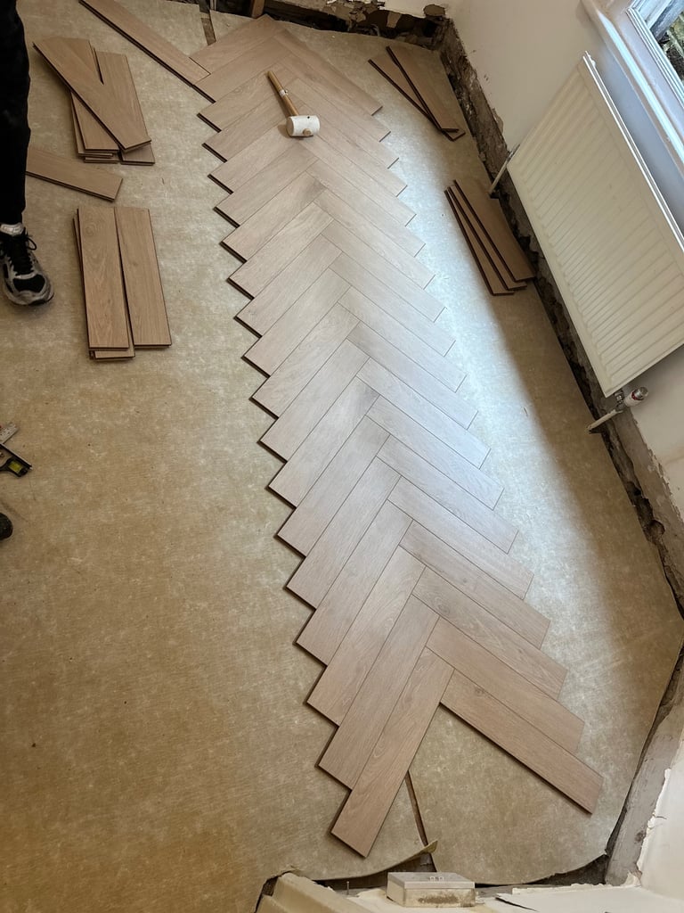 Laminate Herringbone Vinyl Flooring Paint wallpaper Wall Panelling 