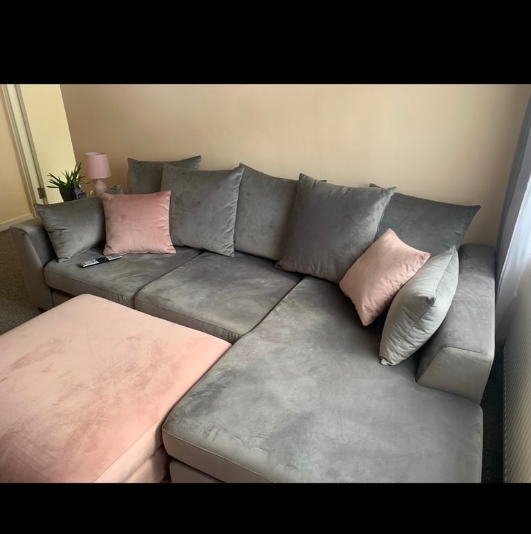 image for velvet corner sofa