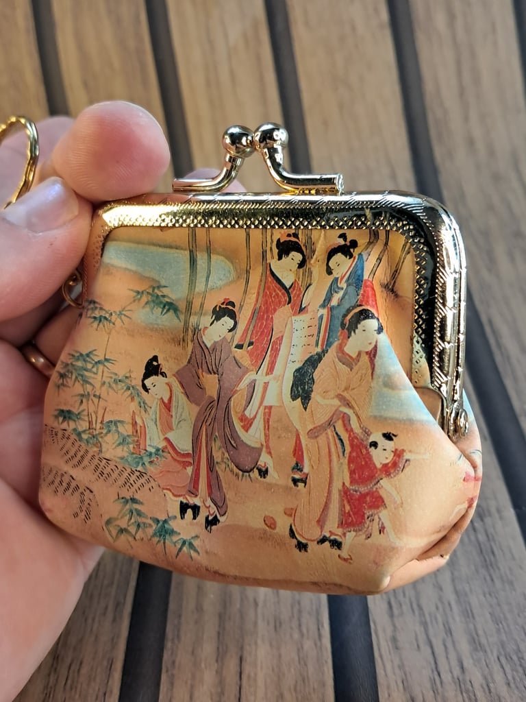 Good condition Chain Coin Purse Folkcraft Size Small W Keychain Loop. As seen. 