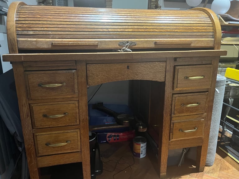 Oak Roll top desk 
