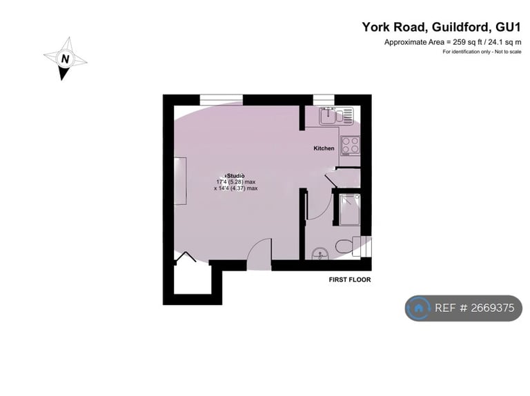 Studio flat in York Road, Guildford, GU1 (#2669375)