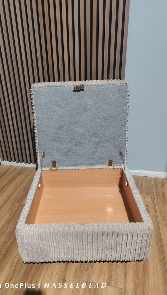 Large beige DFS Corner Sofa Bed  with footstool + free delivery