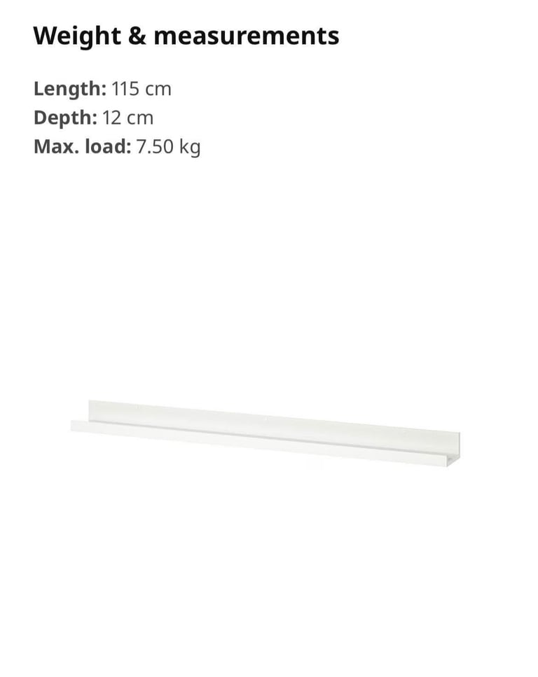 image for MOSSLANDA Picture ledge, white, 115 cm X2