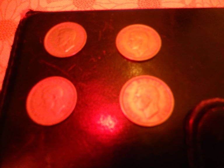 image for FOUR VINTAGE SIXPENCES