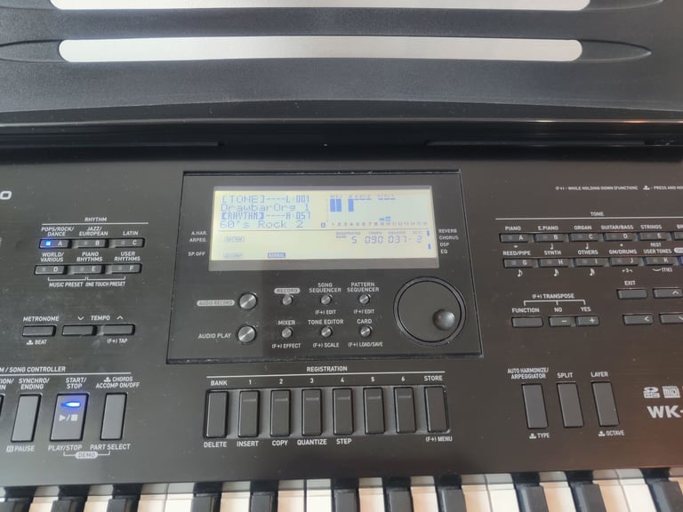 Casio WK-7600 76 Key Piano Style Portable Keyboard with Metal Stand and Pedal