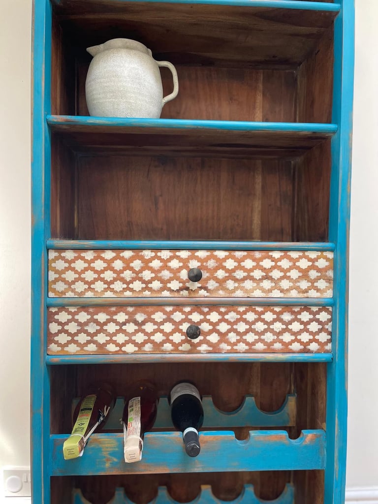 Beautiful Vintage Solid Wood Kitchen Dresser, hand painted 