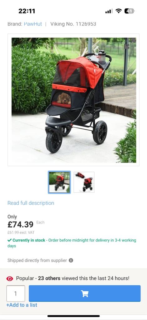 Pawhut pet stroller