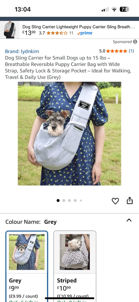 image for Over the shoulder small dog/puppy carrier