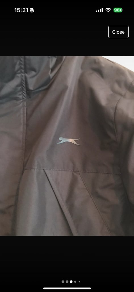 Slazenger weather Jacket rain proof fleeced full zip detachable hood Size Large