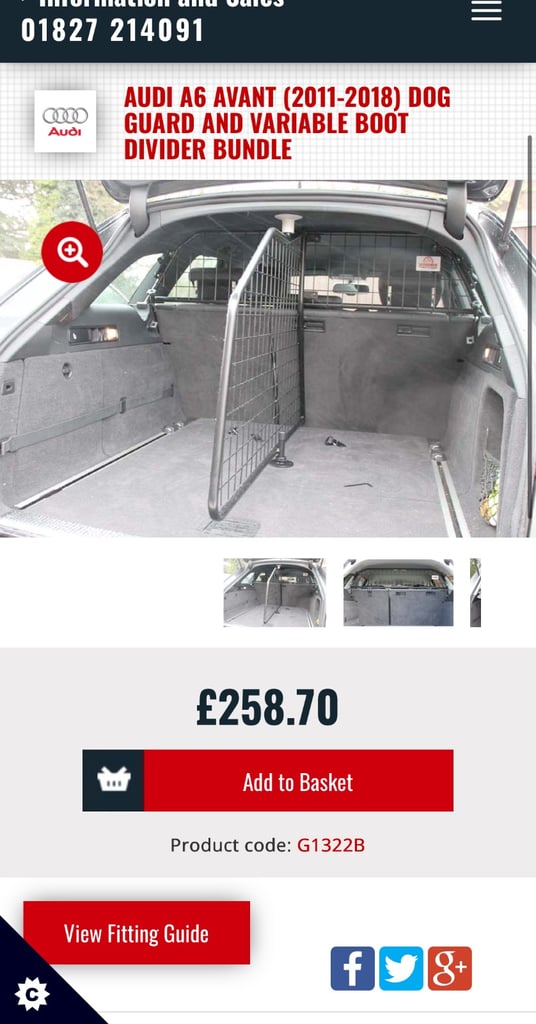 Audi A6 C7 C8 Dog guard