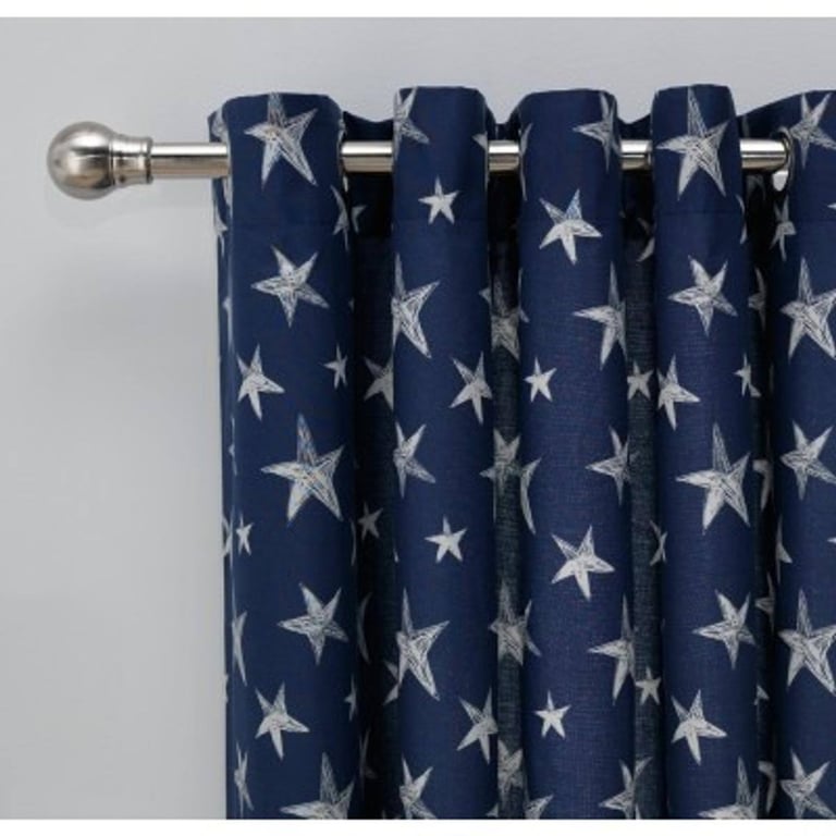 image for Navy Star Curtains 168 x 137cm