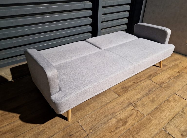 Barely Used Fabric 3 Seater Clic Clack Sofa Bed