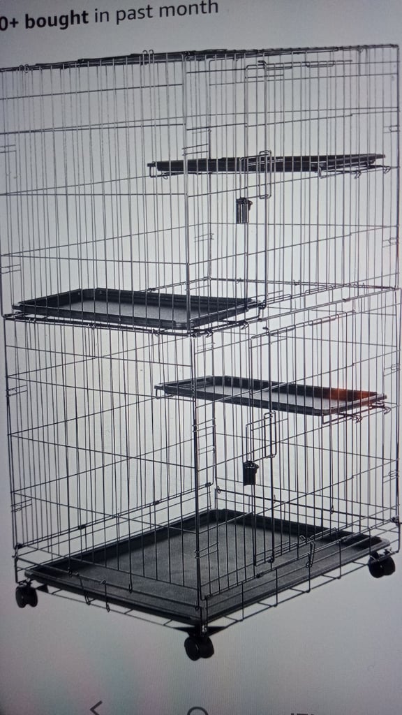 Cat cage 3 tear new never used no wheels lost in house move £70 
