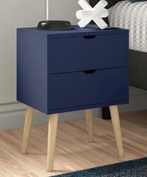 2 Draw Navy bedside table