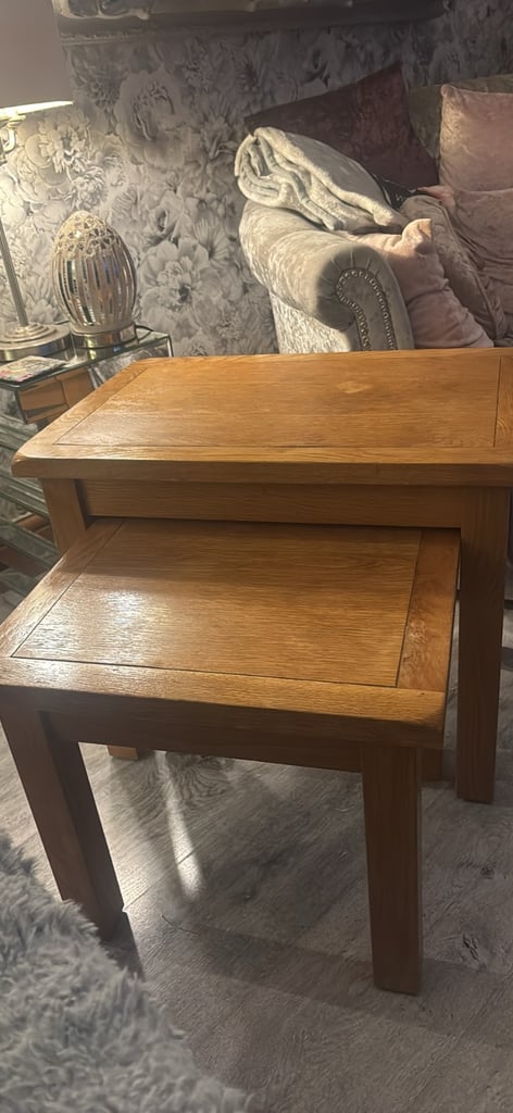 Oak nest of tables 