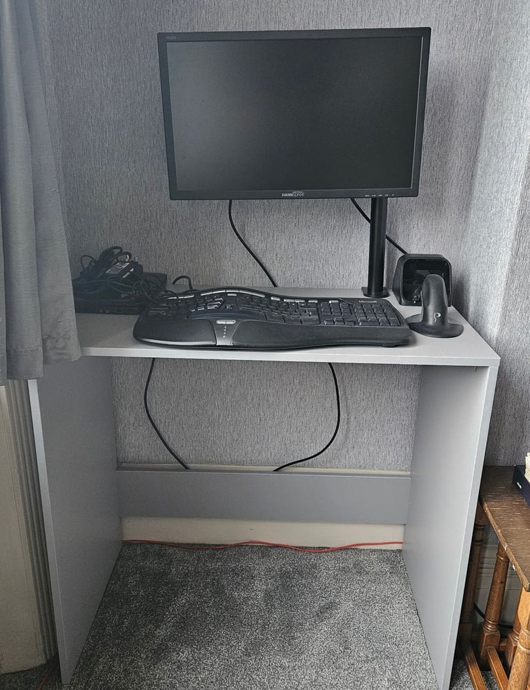 Desk with monitor stand and monitor