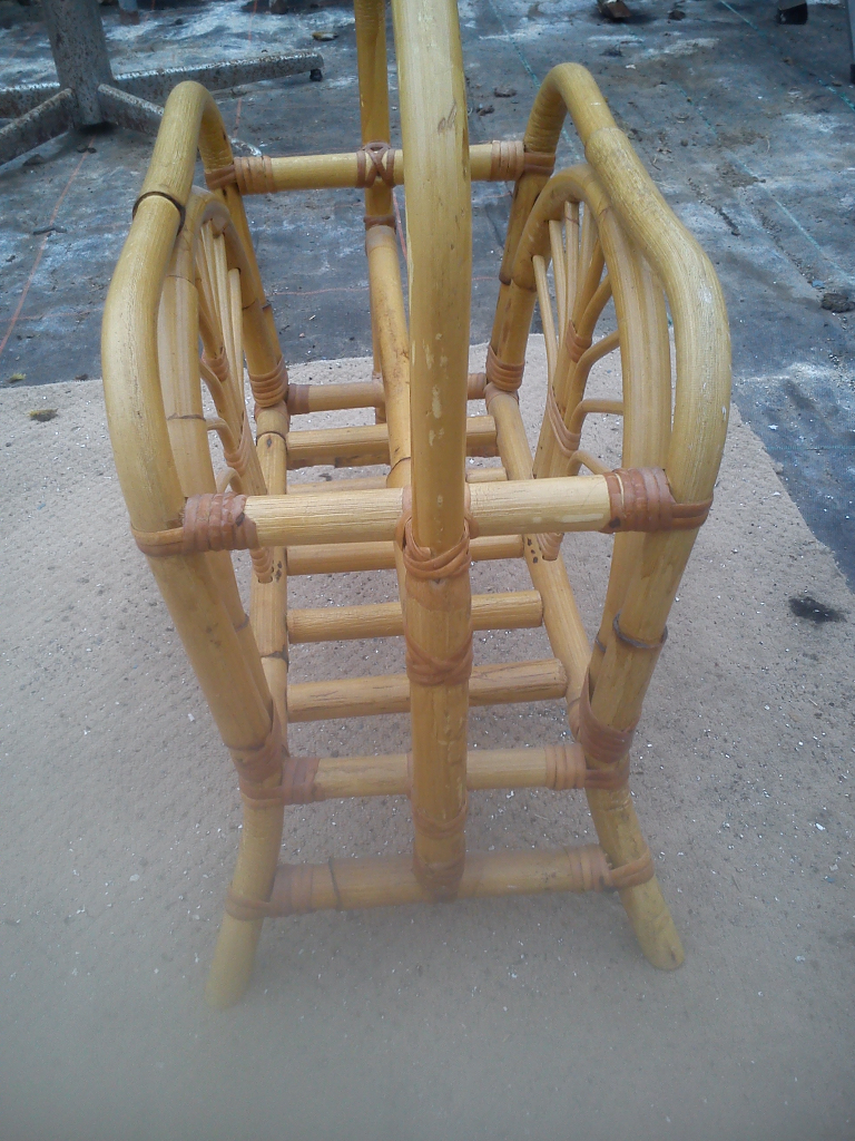 Vintage bamboo magazine rack.