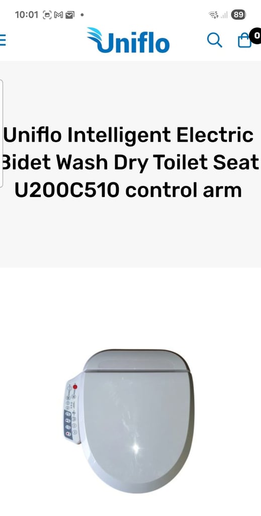 Uniflo Intelligent Electric Bidet Wash Dry Toilet Seat 