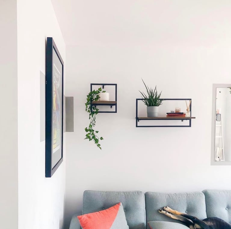 image for Argos/Habitat Nomad ‘Loft Living’ Set of 2 Metal Shelves - Oak Effect