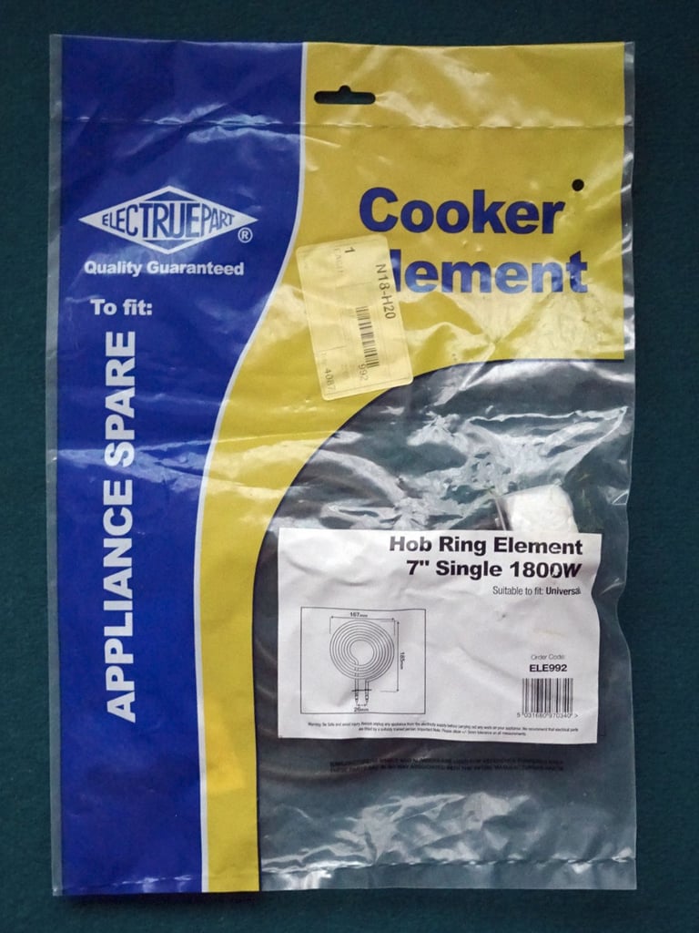 image for Hob Ring Element - 7 Inch 1800w - Universal - (Electruepart)