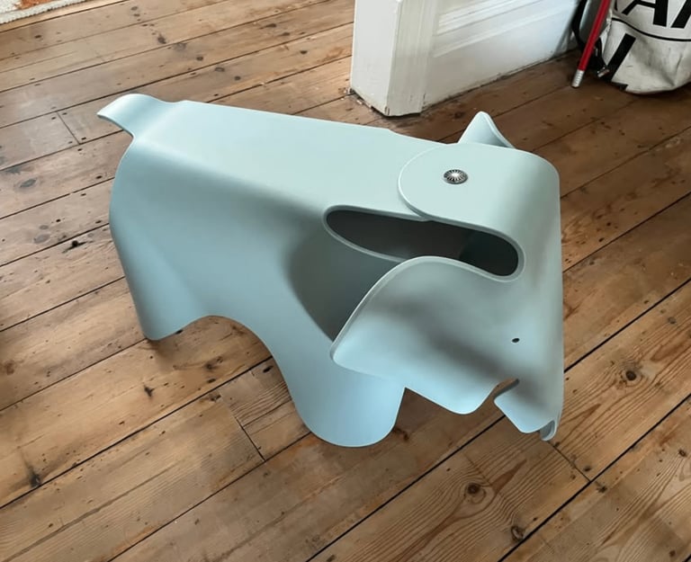 image for Iconic Eames Elephant kids' stool - 'greyish-blue' edition