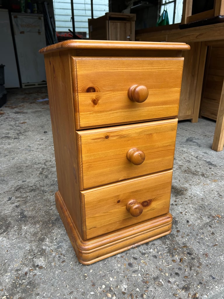 image for Solid chunky pine bedside table. Dovetail joints. Possible delivery 
