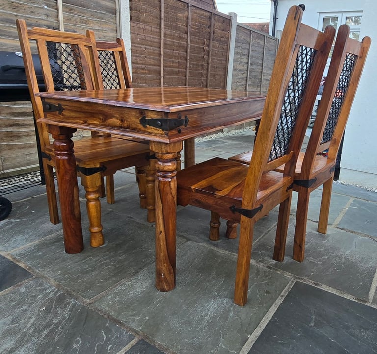Solid wood table and chairs 