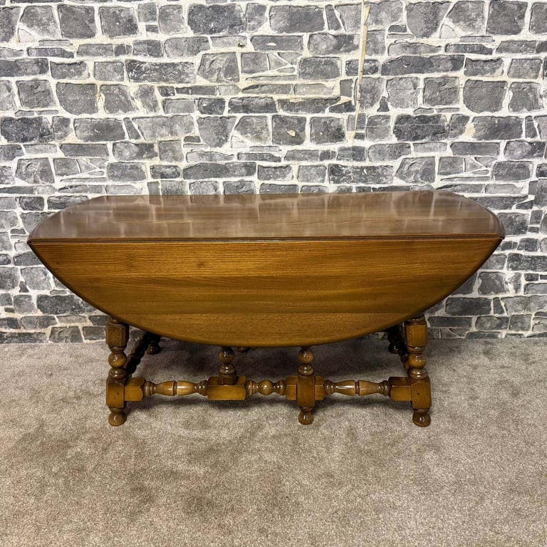 Ercol Oval Drop-Leaf Gateleg Dining Table