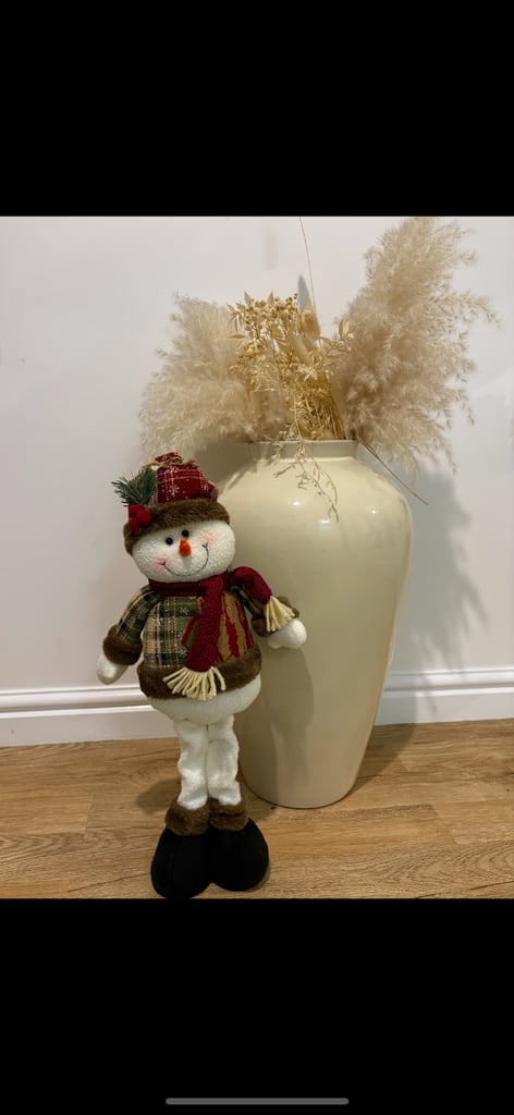 Christmas Standing Snowman 50cm Christmas Figurines Plush Ornament
