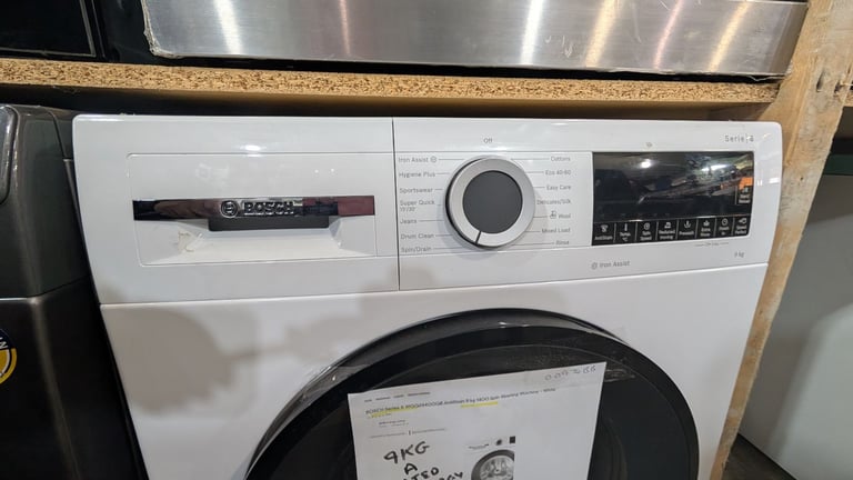 image for  BOSCH SERIES 6 WHITE WASHING MACHINE 9KG-1400RPM SPIN-ANTI STAIN-QUICK WASH-TOP SPEC - EX DISPLAY