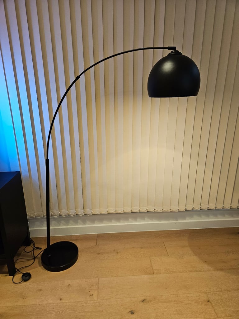 Bonita Arquer 66.93" Arc Floor Lamp, RRP 85, Faux Black Marble Base and Black Bell Shade