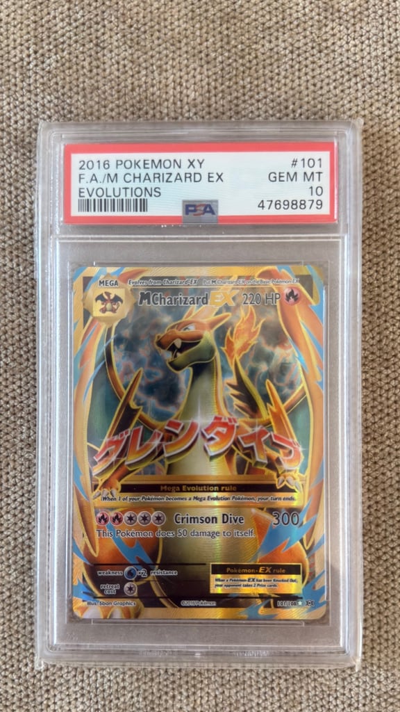 image for M Charizard EX 101/108 PSA 10 Gem Mint - M Full Art Pokemon XY Evolutions TCG